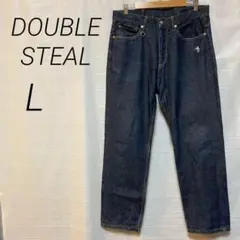 DOUBLE STEAL ダブルスティール　ロゴ刺繍ジーンズ　デニム　L