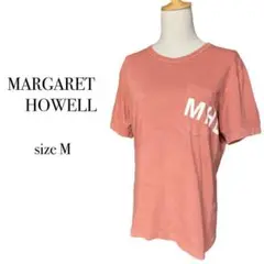MHL.マーガレットハウエル クルーネック ポケット付きロゴTシャツ オレンジM