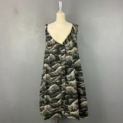 SammyRayDstudio 変形デザインキャミワンピース 和柄 波 紫藤尚世