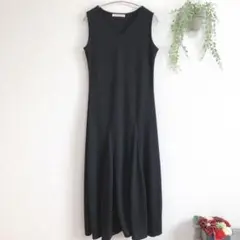 ロイヤルパーティー ノースリーブワンピース ロング丈 シンプル ベーシック 無地