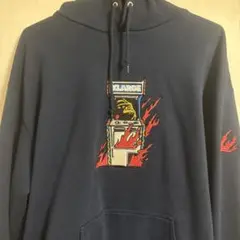 XLARGE アーケードゲーム刺繍パーカー Lサイズ ネイビー