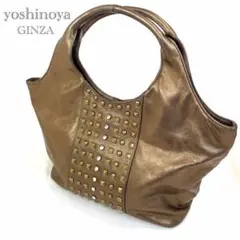 銀座ヨシノヤ♡スタッズハンドバッグ トートバッグ ジップ スナップボタン