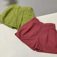 撥水ハーフパンツ 2色セット ピンク ライムグリーン