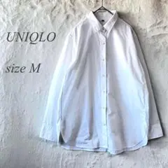 UNIQLO 長袖ワイシャツ Mサイズ 白 ビジネス 通勤 無地 833