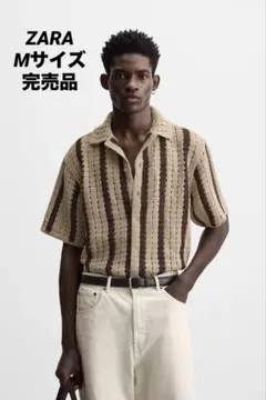 ZARA ザラ テクスチャー クロシェシャツ M 完売品
