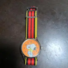 スヌーピー 腕時計 レトロ希少 オレンジ