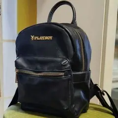 プレイボーイ(PLAYBOY) 黒 金 ロゴミニリュック