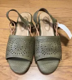 【未使用】タグ付　パンチングサンダル　モスグリーン　L