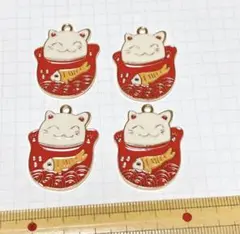 ネコ タイ エナメルチャーム 4個