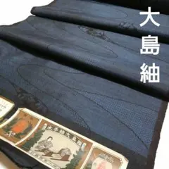 No.1665 紬 大島紬 9マルキ 手織 着物 正絹 反物 新品未使用