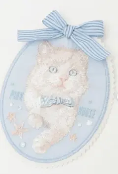 期間限定出品、PINK HOUSE 猫のワッペンブローチ