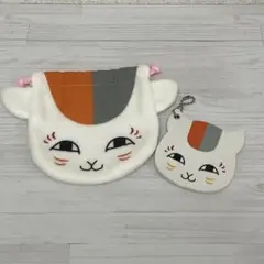ニャンコ先生フェイス巾着＆鏡（ミラー）