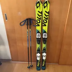 スキー板フォルクルVolkl120cm、ストック付き