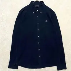 【美品✨】ラコステ BD 長袖シャツ 鹿子 ワンポイント 銀ワニ 黒 4