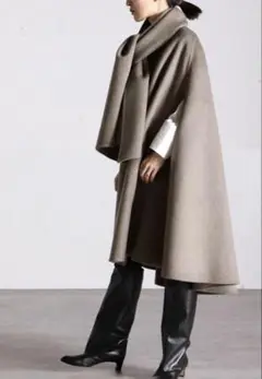 美品 vermeil par iena カシミヤ ラム マントコート グレージュ