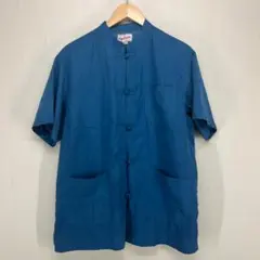 バイカーズプロダクション Ｍチャイナシャツ(ターコイズ/Ｍ)