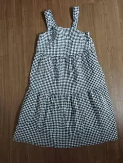 ユニクロノースリーブ ギンガムチェック ワンピース 150　新品　定価2290円