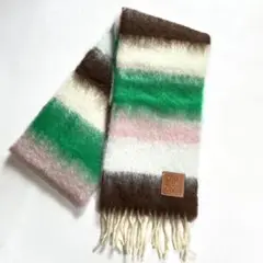 新品正規品 loewe アナグラムパッチ モヘアストール グリーン