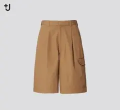 新品UNIQLO＋J ワイドフィットカーゴハーフパンツ　Sサイズ　ダークブラウン