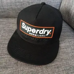 Superdry ブラック　キャップ　ベースボール