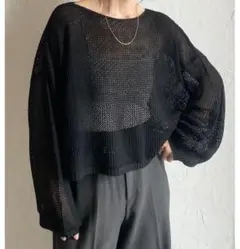 シースルーメッシュニット