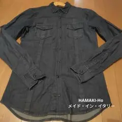 HAMAKI-Ho ダークインディゴ デニムシャツ ユニセックス