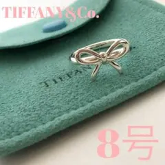 TIFFANYu0026Co. リング リボン 可愛い ボウタイ 袋付き 8号