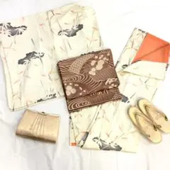 〔5647〕着物 小紋 袷 生成 単品販売♪