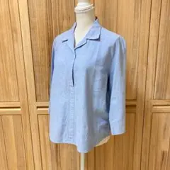 【超美品】Eddie Bauer オックスフォードオープンカラーシャツ L