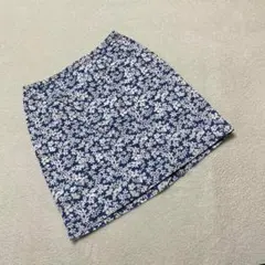 ⭐️花柄スカート⭐️ ミニスカ　ブルー　高品質　古着　デート　下北沢