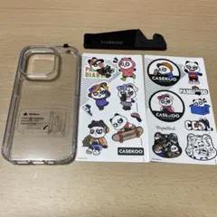 【未使用】iPhone15proケースステッカー 2枚付きクリアケースきらきら