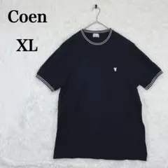 【コーエン】コットン100% ヘリンボーン XL ブラック Tシャツ 胸ポケット