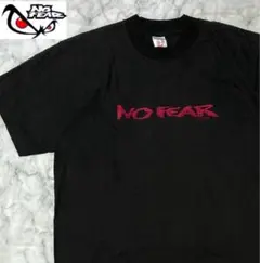 【カナダ製】【90s NO FEAR 】刺繍ロゴ Tシャツ ビンテージ レア 黒