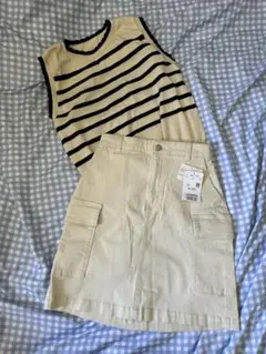 可愛い　人気　服　❗️スーカト　ニットベスト　セット