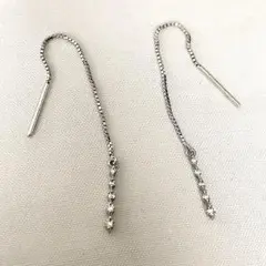 美品 TAKE-UP K14 ダイヤモンドバーピアス テイクアップ