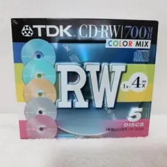 【未開封】TDK CD-RW 700MB COLOR MIX 5パック