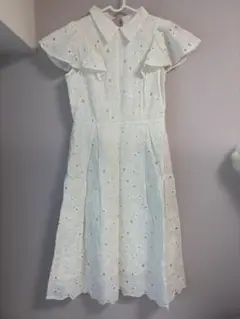 21SS カットワーク刺繍フレアワンピース