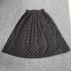 ★レディース★フロッキードット タフタ ギャザー スカート