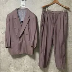ビンテージ 80s 90s ダブルスーツセットアップ パープル 紫 MLサイズ