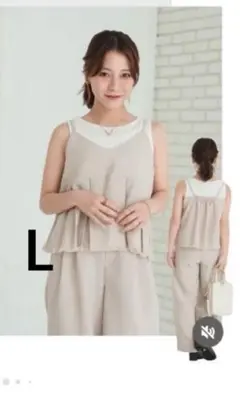 しまむら tal by yumi. キャミビスチェワイドパンツ　セットアップ　l