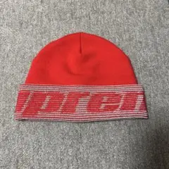 Supreme ニット帽 レッド ロゴ入り