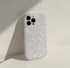 iPhone13miniケース ハンドメイド オーロラ 韓国ケース ホワイト