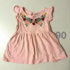 【used】花柄ノースリーブ　90サイズ