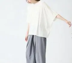 mizuiroind 今期　バーンアウトドットプリントワイドプルオーバー 白