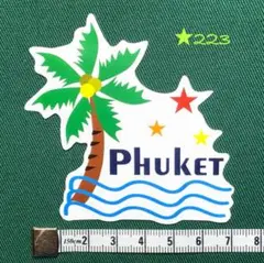 ★223【新品】ステッカー Phuket プーケット ヤシの木 椰子 海 シール