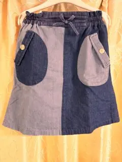 (美品)BEAMS:mini パッチワークデニムキュロット110