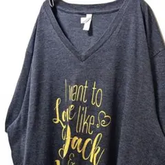 ベラキャンバス 英字ロゴ Tシャツ グレー 灰色 3XL 古着