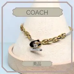 現行品 COACH ブレスレット ゴールド シグネチャー ミックスド チェーン