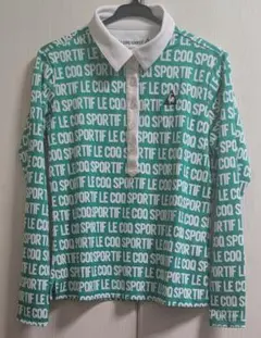 le coq sportif グリーン 長袖ポロシャツ M　中古
