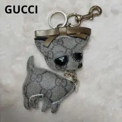 GUCCI グッチGG柄グッチョリチワワキーリング キーホルダー難あり